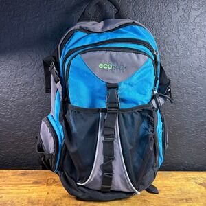 Ecogear Bighorn Blue Grey Recycled Polyester Hiking Travel Backpack Large Unisex